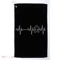 Autism Heartbeat Pulse Puzzle Golf Towel thumb 0