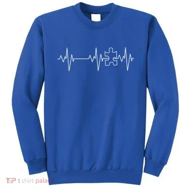 Autism Heartbeat Pulse Puzzle Sweatshirt