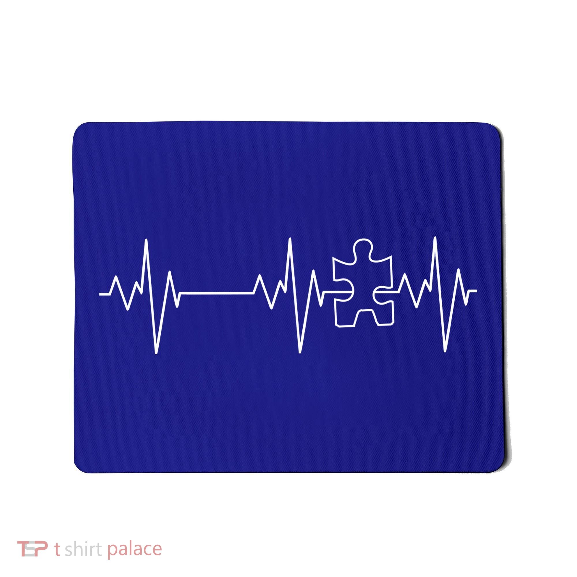 Autism Heartbeat Pulse Puzzle Mousepad