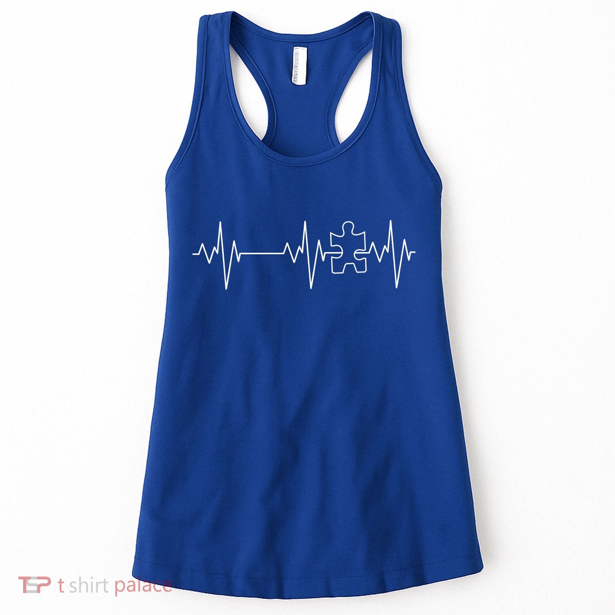 Autism Heartbeat Pulse Puzzle Women's Tank Top