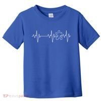 Autism Heartbeat Pulse Puzzle Toddler T-Shirt thumb 0