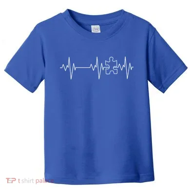 Autism Heartbeat Pulse Puzzle Toddler T-Shirt