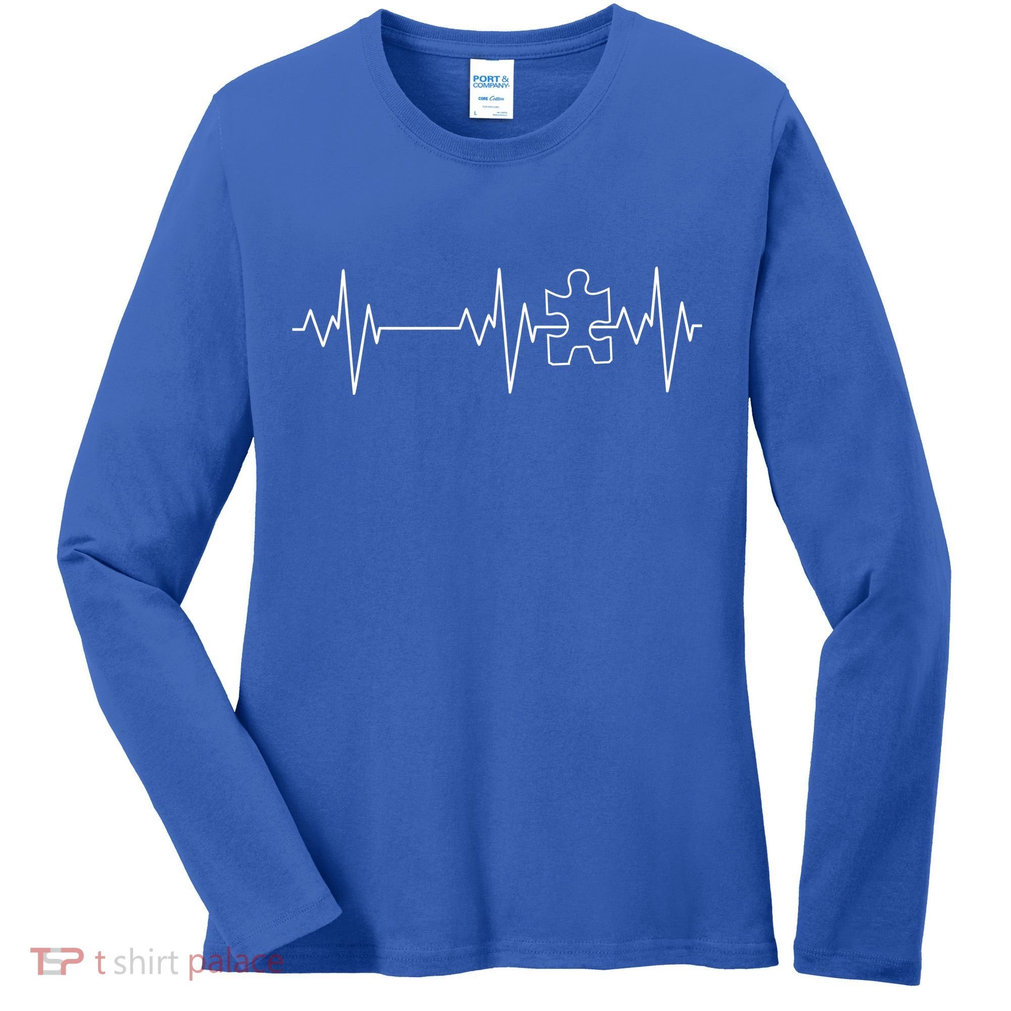 Autism Heartbeat Pulse Puzzle Women's Long Sleeve Shirt