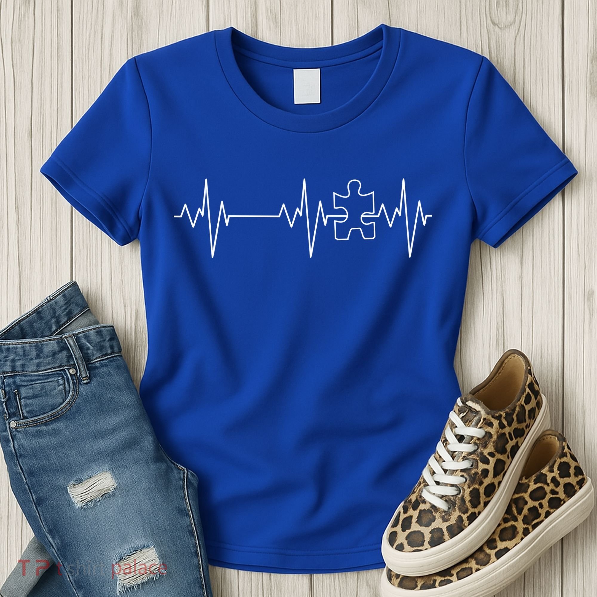 Autism Heartbeat Pulse Puzzle Women's T-Shirt