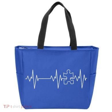 Autism Heartbeat Pulse Puzzle Tote Bag