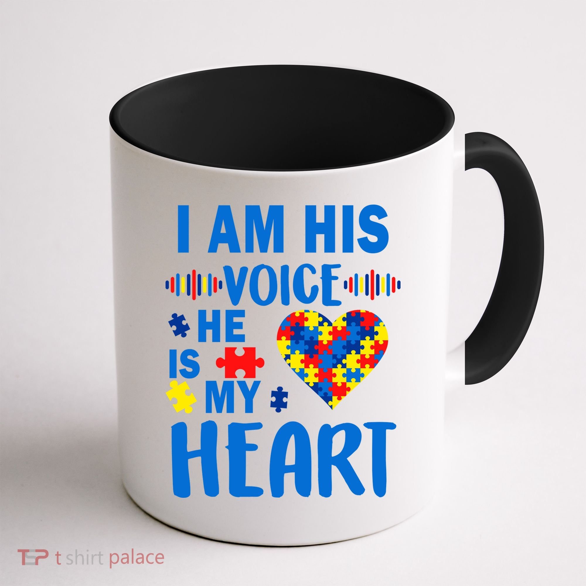 Autism I Am His Voice He Is My Heart Coffee Mug