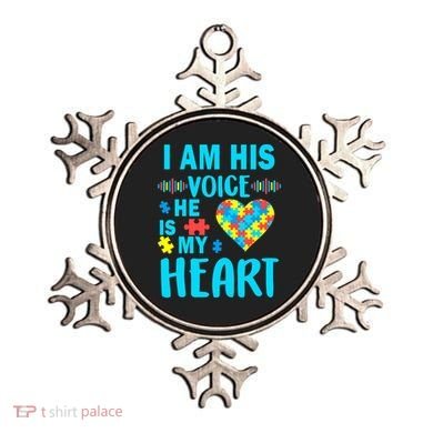 Autism I Am His Voice He Is My Heart Ornament