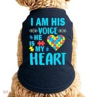 Autism I Am His Voice He Is My Heart Doggie Tank thumb 0