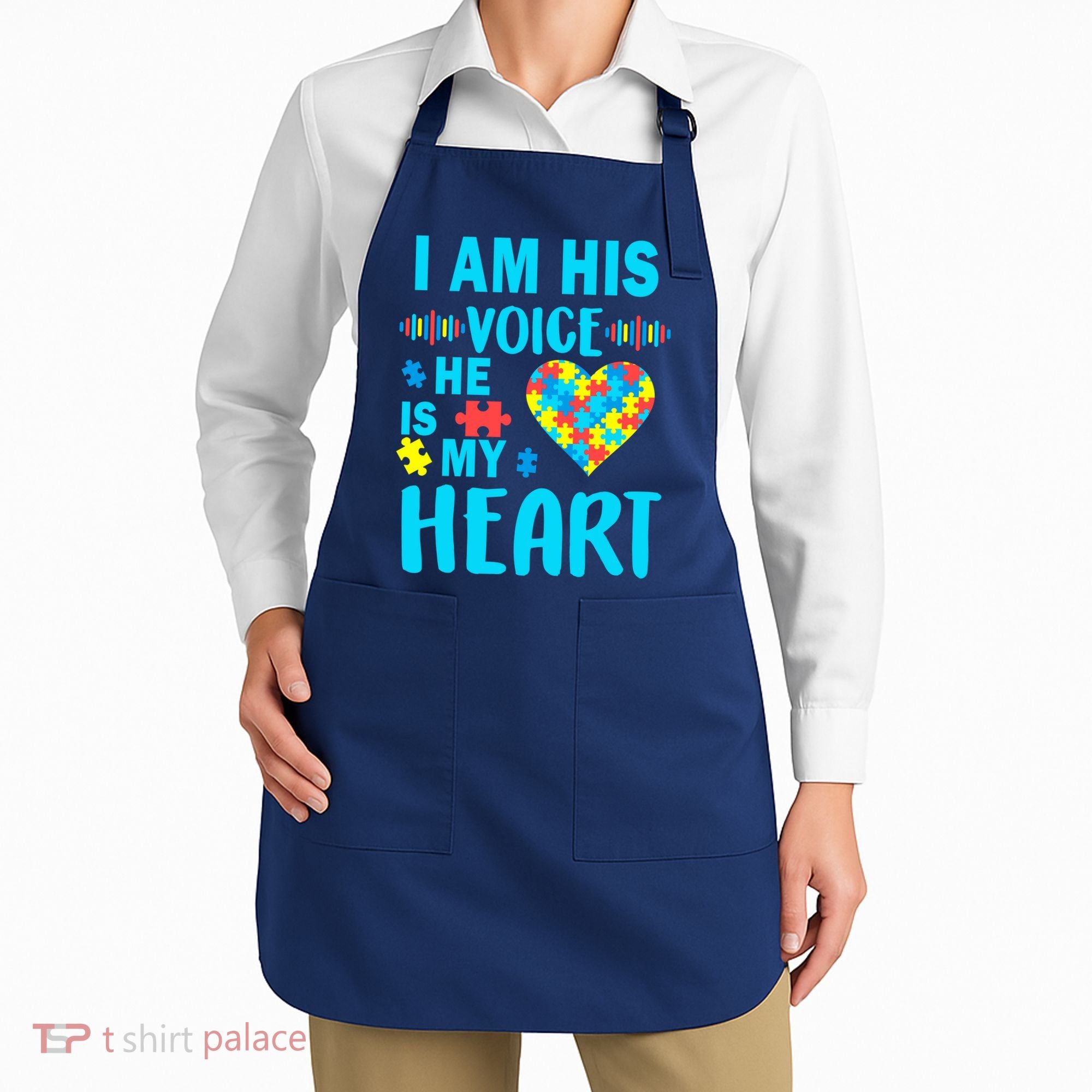Autism I Am His Voice He Is My Heart Apron