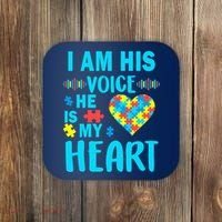 Autism I Am His Voice He Is My Heart Coaster thumb 0
