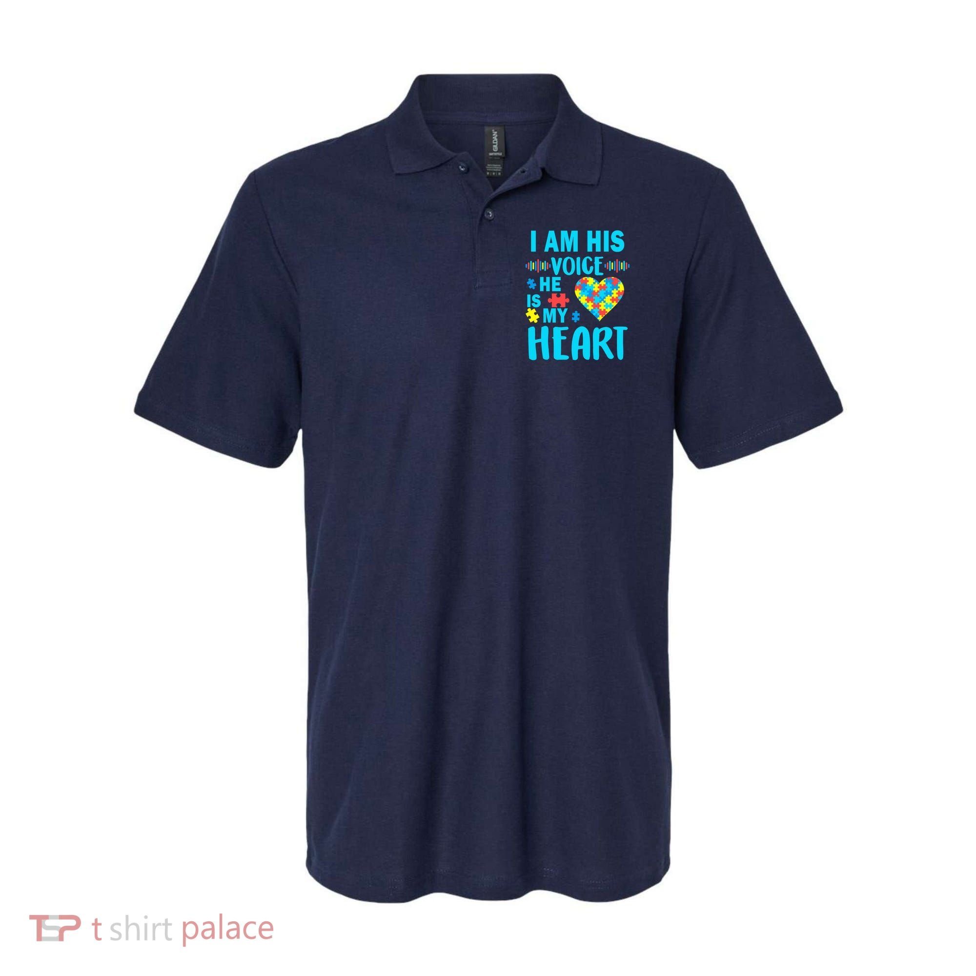 Autism I Am His Voice He Is My Heart Polo