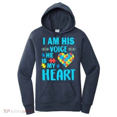 Autism I Am His Voice He Is My Heart Women's Hoodie