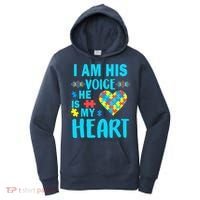 Autism I Am His Voice He Is My Heart Women's Hoodie thumb 0
