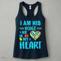 Autism I Am His Voice He Is My Heart Women's Tank Top thumb 3