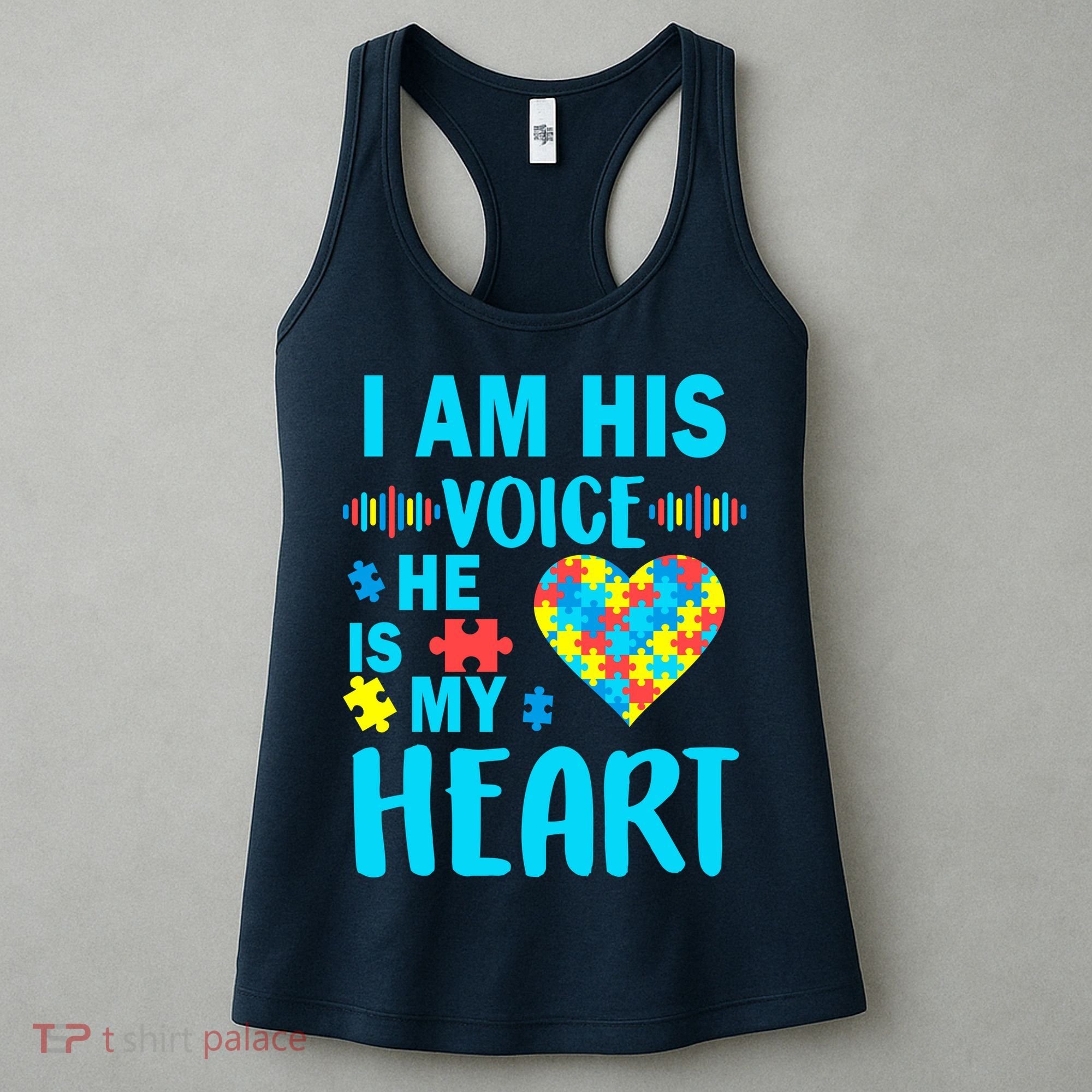 Autism I Am His Voice He Is My Heart Women's Tank Top