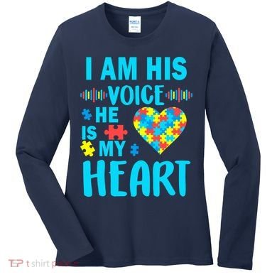 Autism I Am His Voice He Is My Heart Women's Long Sleeve Shirt