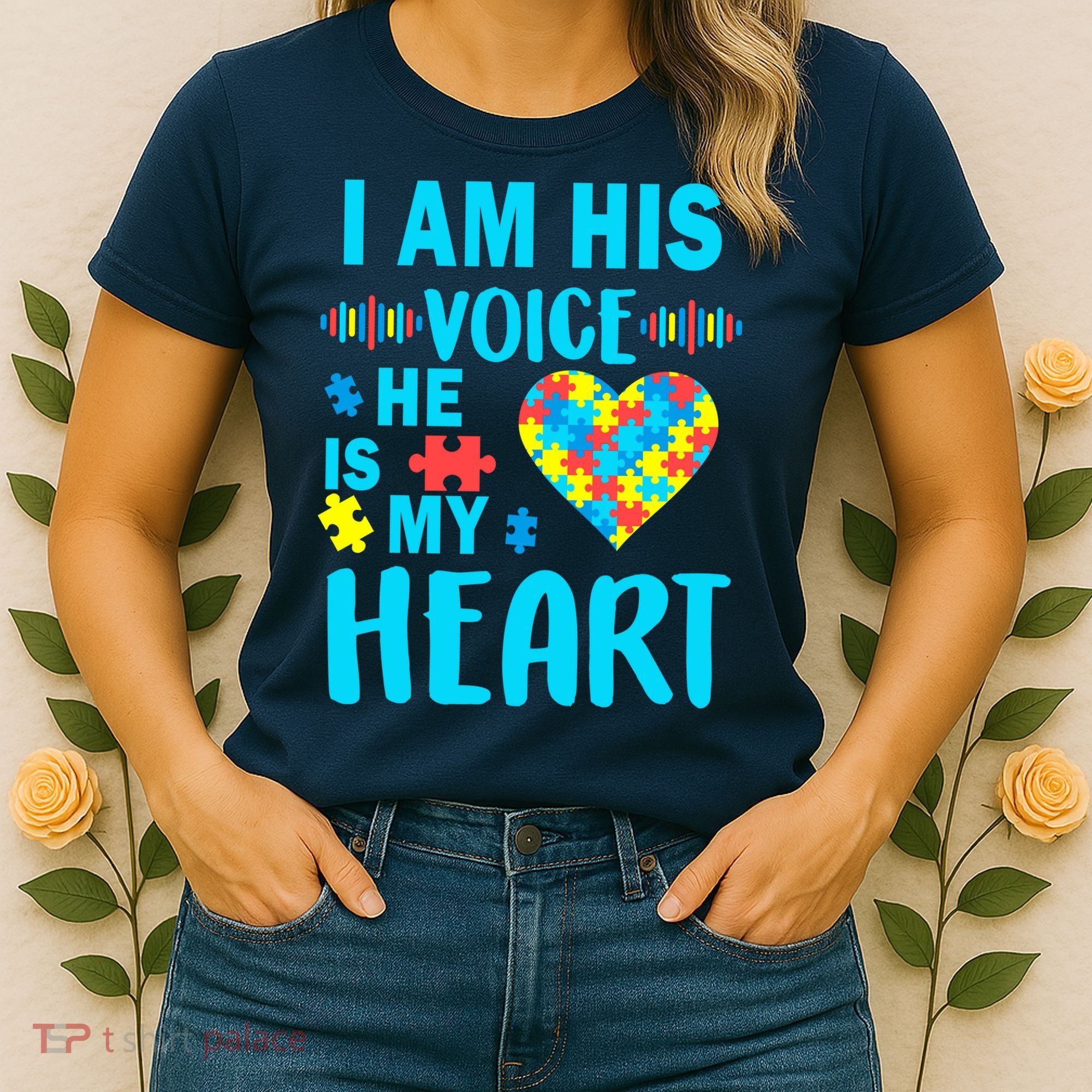 Autism I Am His Voice He Is My Heart Women's T-Shirt