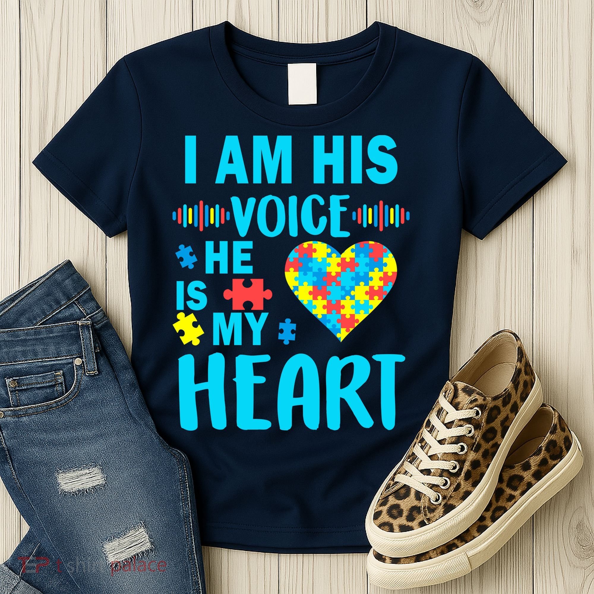 Autism I Am His Voice He Is My Heart Women's T-Shirt