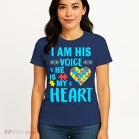 Autism I Am His Voice He Is My Heart Women's T-Shirt thumb 4