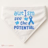 Autism I See The Potential USA-Made Doggie Bandana thumb 0