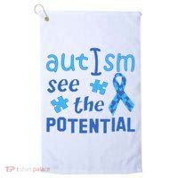 Autism I See The Potential Golf Towel thumb 0