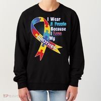 Autism I Wear A Puzzle Because I Love My Brother Women's Sweatshirt thumb 0