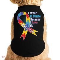Autism I Wear A Puzzle Because I Love My Brother Doggie Tank thumb 0