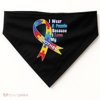 Autism I Wear A Puzzle Because I Love My Brother USA-Made Doggie Bandana thumb 0