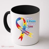 Autism I Wear A Puzzle Because I Love My Brother Coffee Mug thumb 0