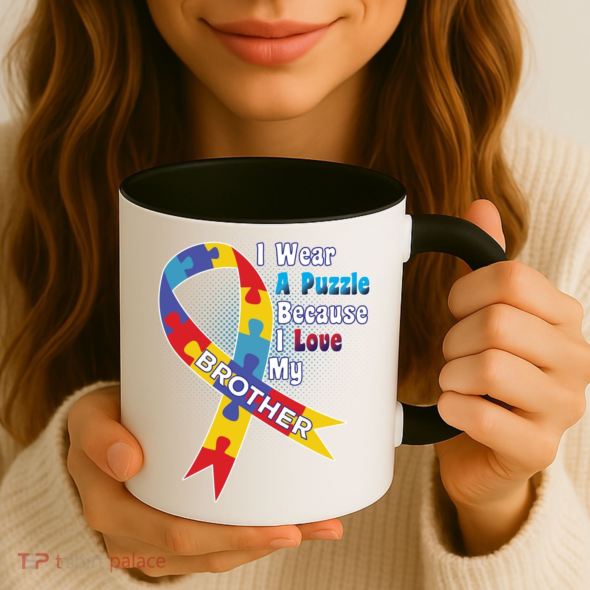 Autism I Wear A Puzzle Because I Love My Brother Coffee Mug