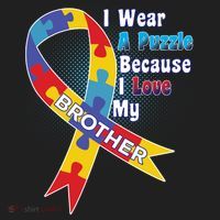 Autism I Wear A Puzzle Because I Love My Brother Beanie thumb 2