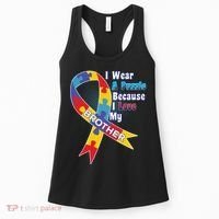 Autism I Wear A Puzzle Because I Love My Brother Women's Tank Top thumb 0