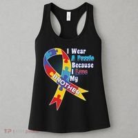 Autism I Wear A Puzzle Because I Love My Brother Women's Tank Top thumb 3
