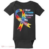 Autism I Wear A Puzzle Because I Love My Brother Baby Bodysuit thumb 0