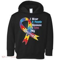 Autism I Wear A Puzzle Because I Love My Brother Toddler Hoodie thumb 0