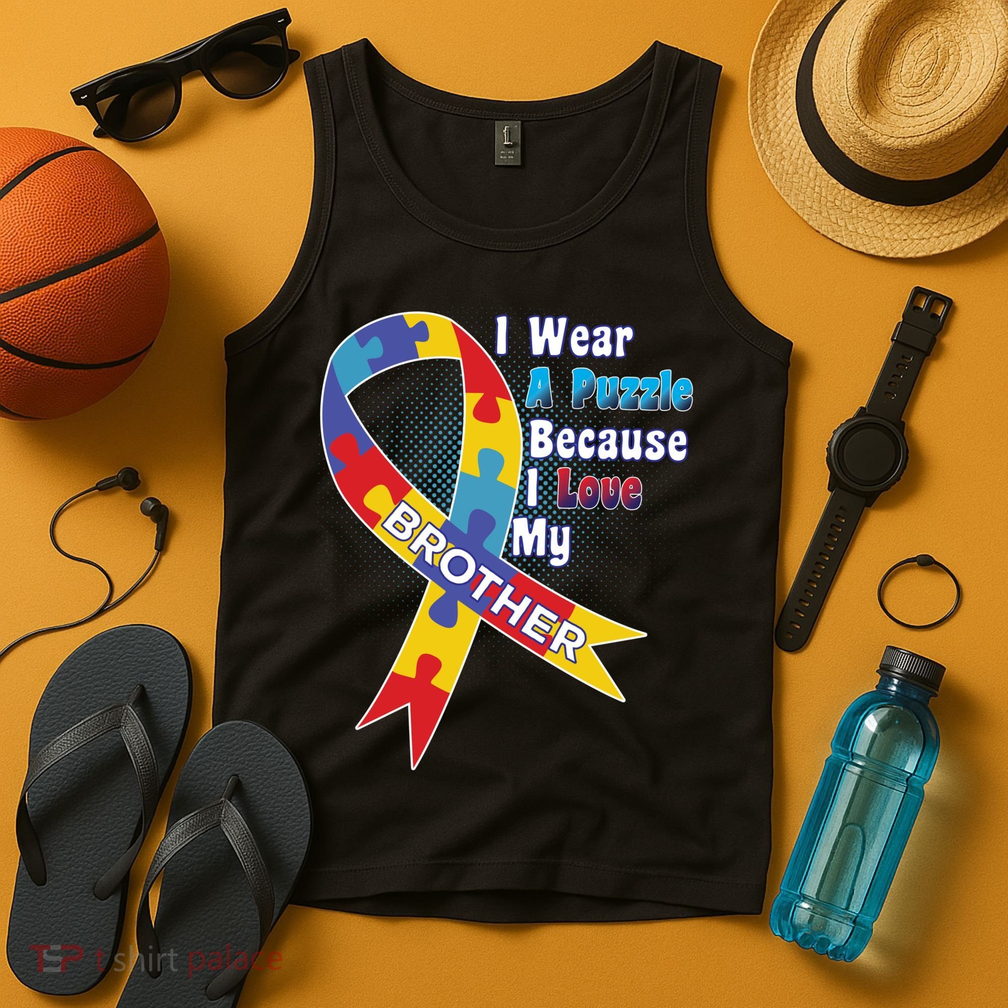 Autism I Wear A Puzzle Because I Love My Brother Tank Top