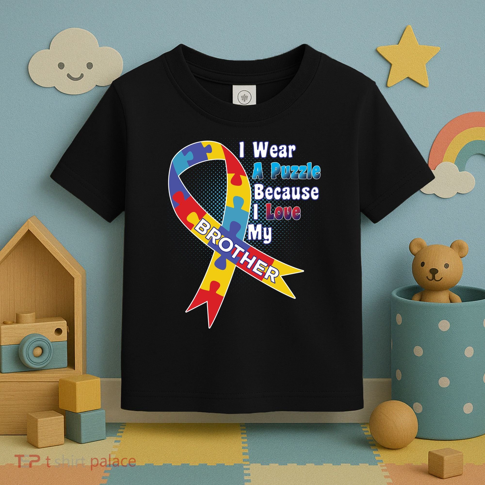 Autism I Wear A Puzzle Because I Love My Brother Toddler T-Shirt