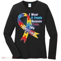Autism I Wear A Puzzle Because I Love My Brother Women's Long Sleeve Shirt thumb 0