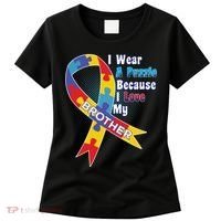 Autism I Wear A Puzzle Because I Love My Brother Women's T-Shirt thumb 0