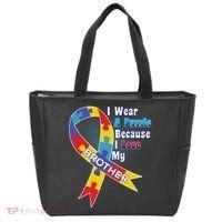 Autism I Wear A Puzzle Because I Love My Brother Tote Bag thumb 0