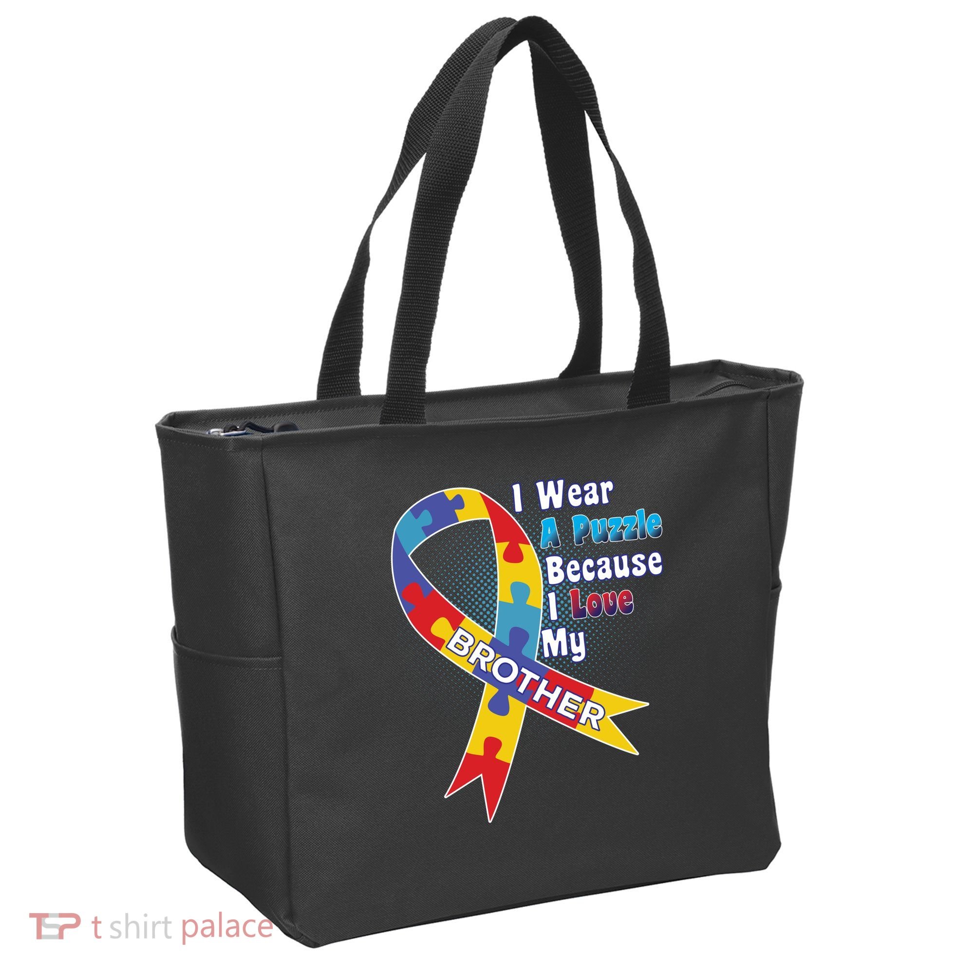 Autism I Wear A Puzzle Because I Love My Brother Tote Bag