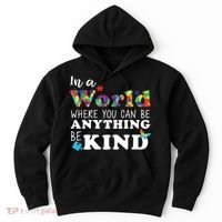 Autism In A World Where You Can Be Anything Be Kind Hoodie thumb 0