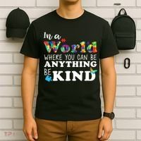 Autism In A World Where You Can Be Anything Be Kind T-Shirt thumb 6