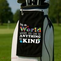 Autism In A World Where You Can Be Anything Be Kind Golf Towel thumb 2