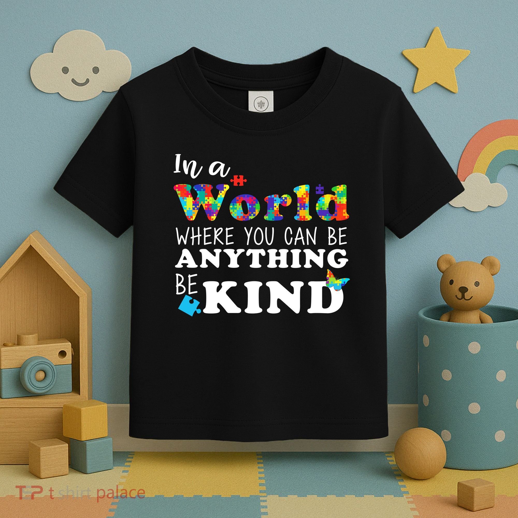 Autism In A World Where You Can Be Anything Be Kind Toddler T-Shirt