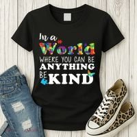 Autism In A World Where You Can Be Anything Be Kind Women's T-Shirt thumb 3