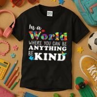 Autism In A World Where You Can Be Anything Be Kind Kids T-Shirt thumb 3