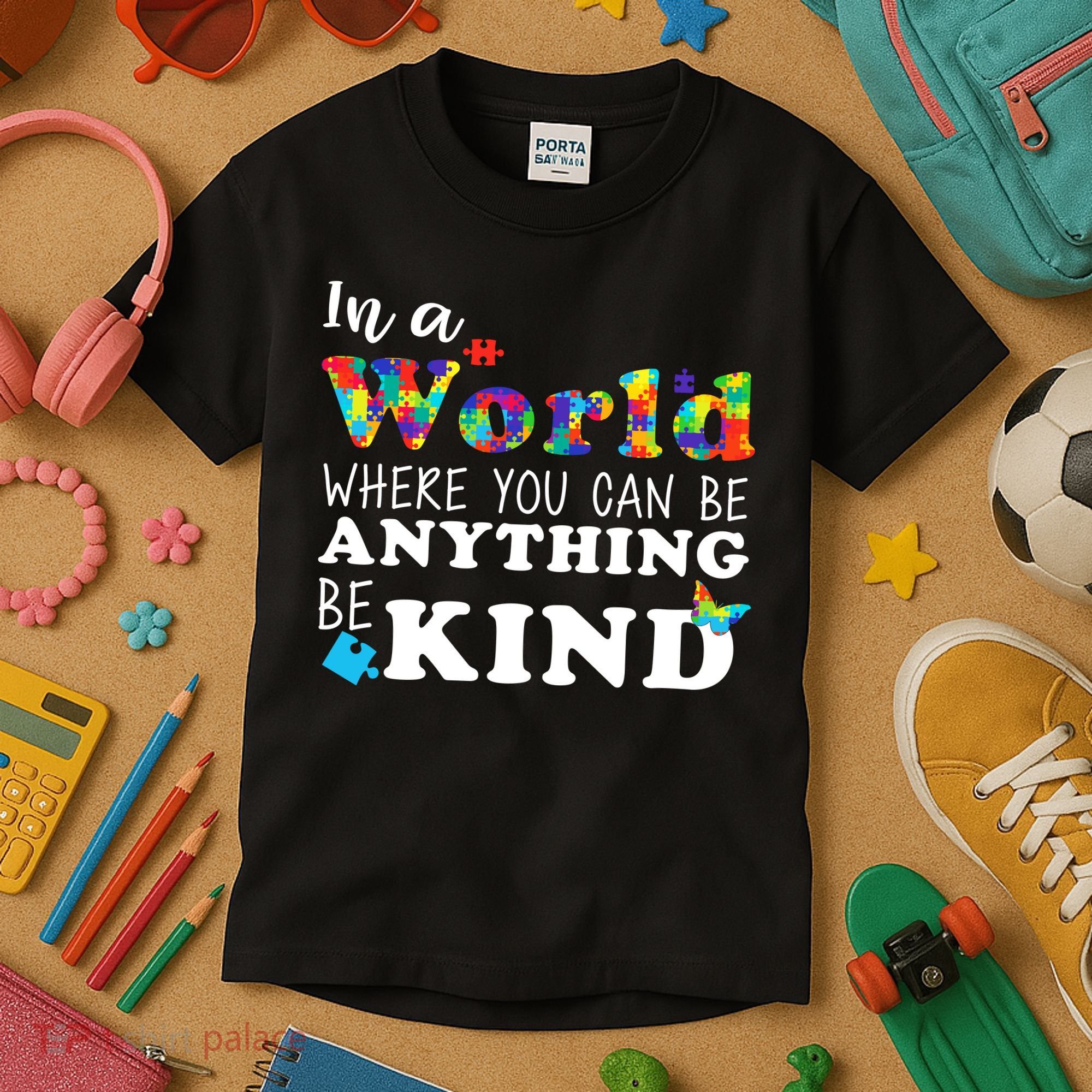 Autism In A World Where You Can Be Anything Be Kind Kids T-Shirt