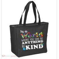 Autism In A World Where You Can Be Anything Be Kind Tote Bag thumb 2