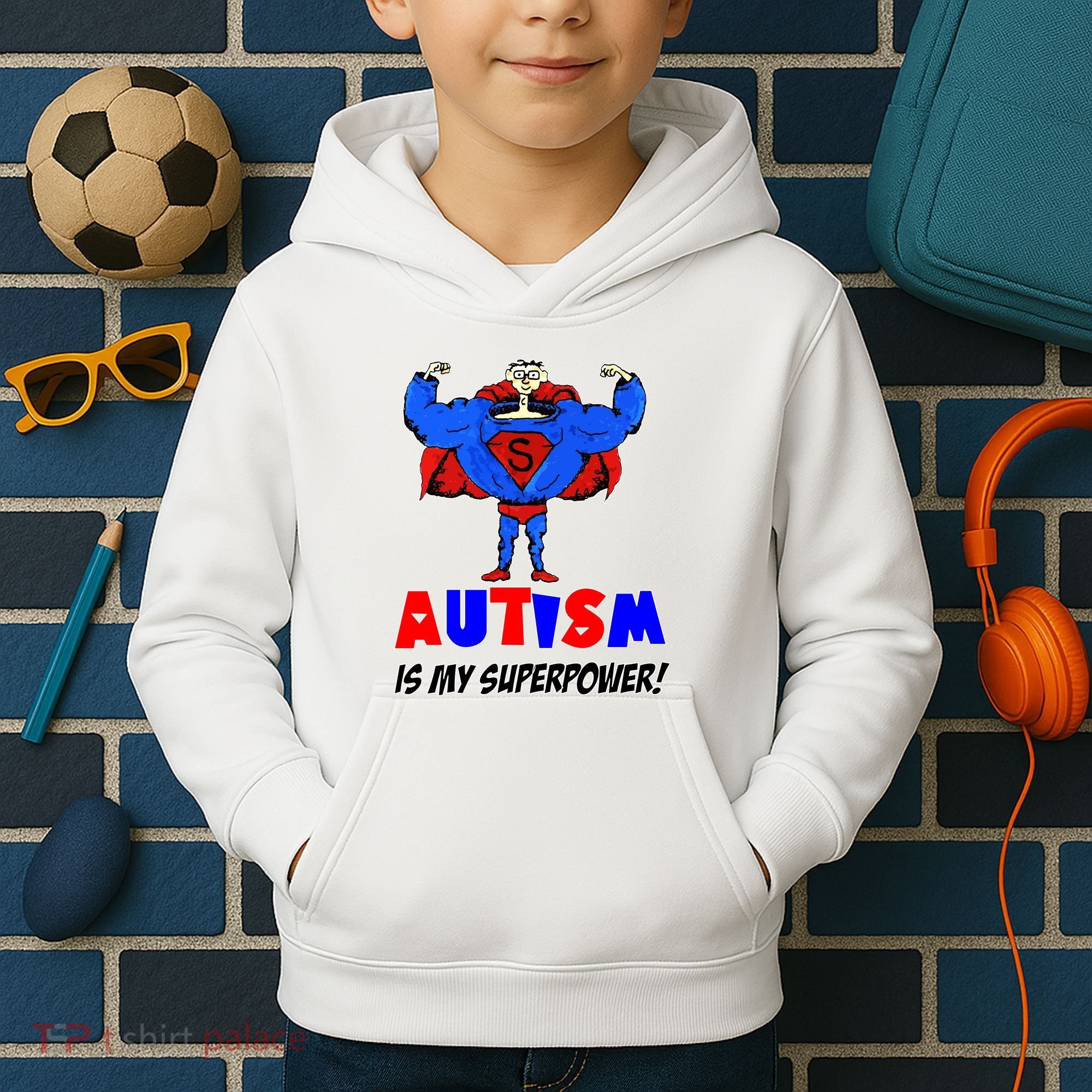 Autism Is My Super Power Kids Hoodie